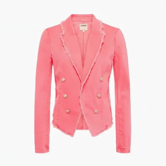 L'AGENCE Pink Frayed Blazer - Picture 5 of 5